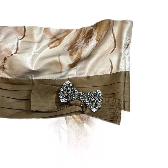 Anthropology Watercolored Strapless Silk Dress Size 6 Petite - Picture 3 of 8